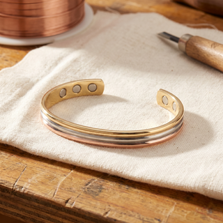Trinity | Tricolor Wavy Copper Bracelet