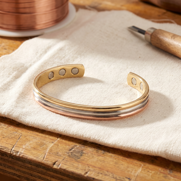 Trinity | Tricolor Wavy Copper Bracelet