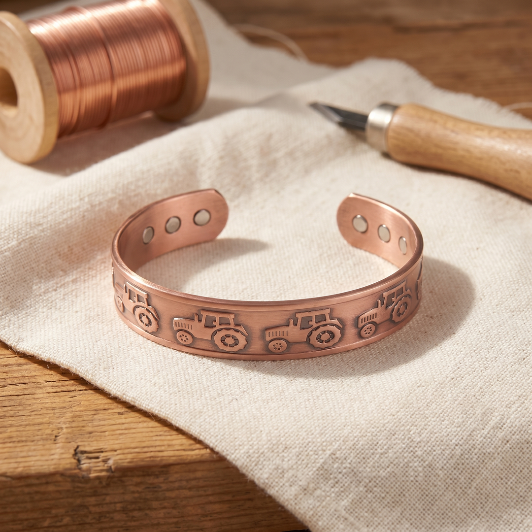 Nadia | Copper Bracelet with Tractor Motif