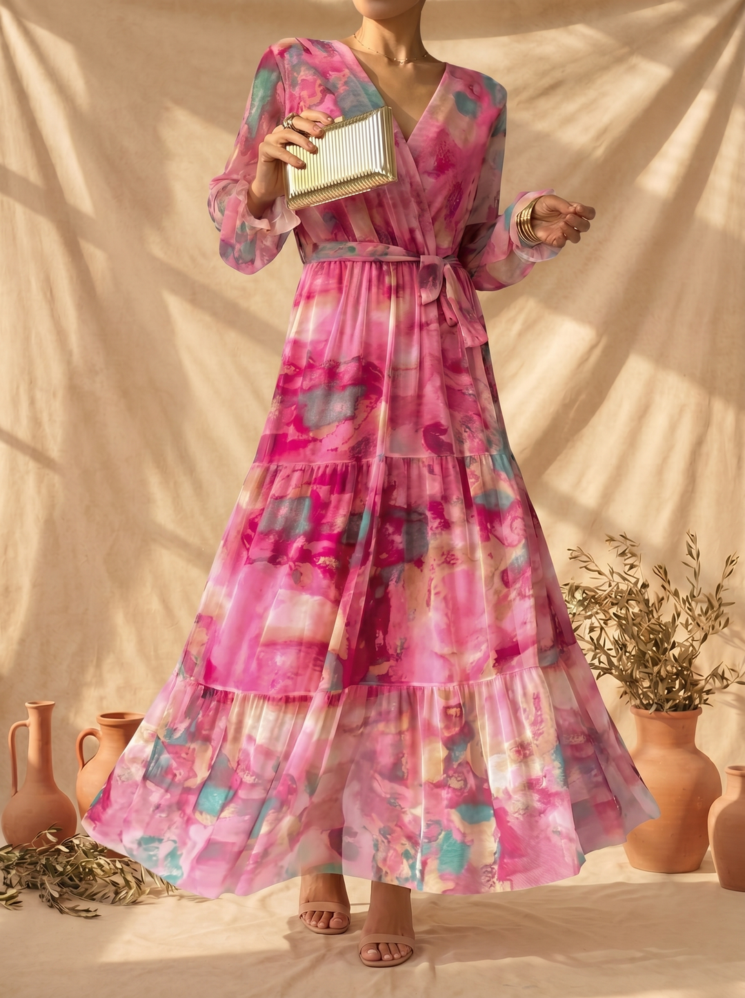 Hazel | Flower-Printed Portfolio Dress