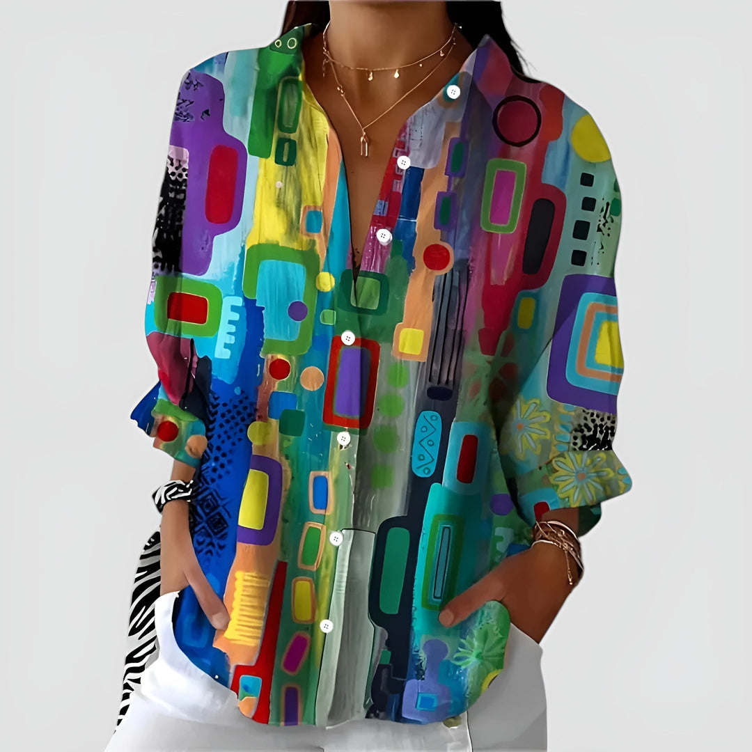 Edna™ Kunstnerisk Blomst Bluse