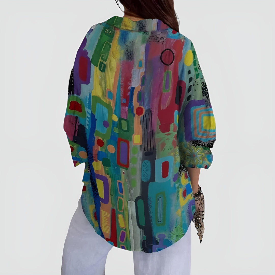 Edna™ Kunstnerisk Blomst Bluse