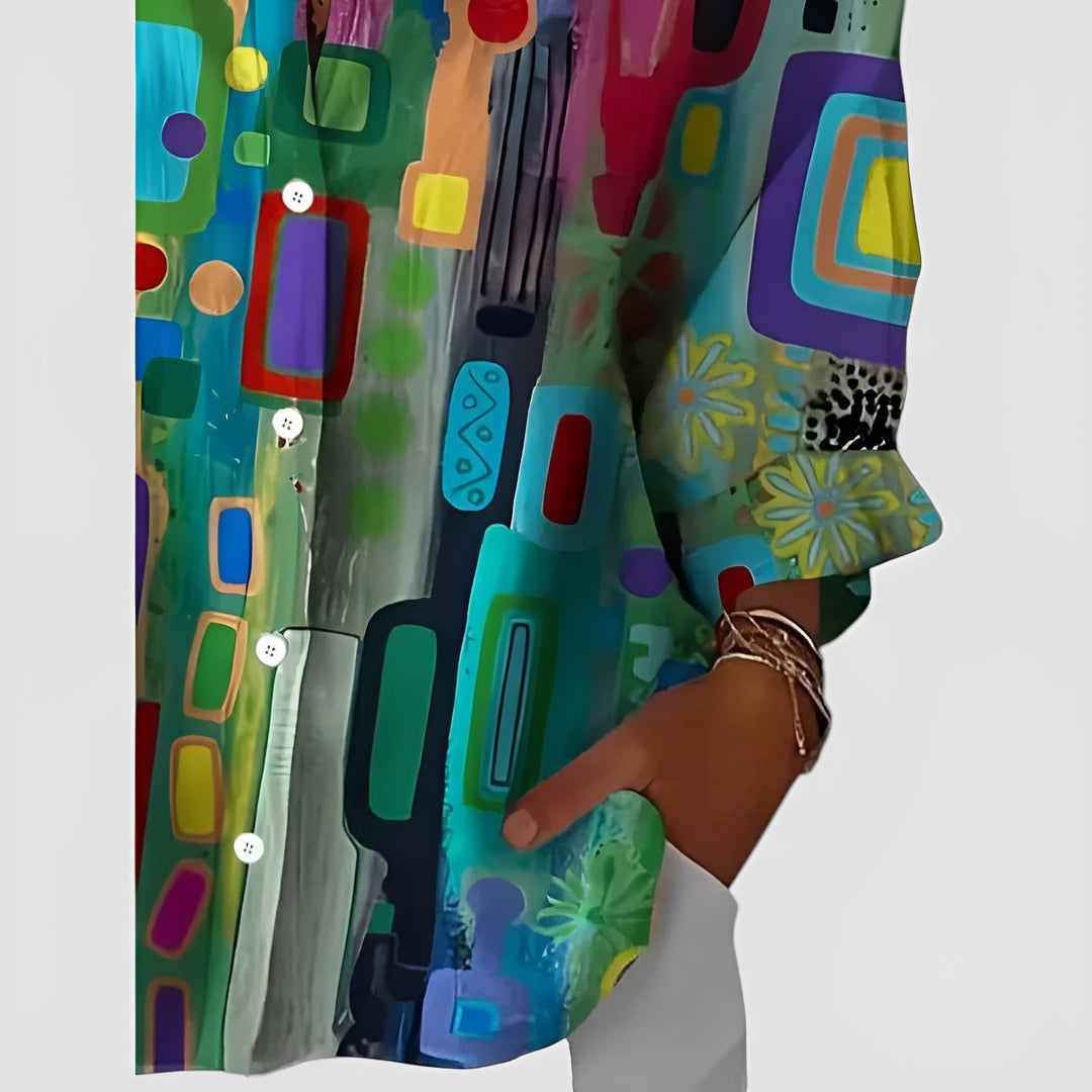 Edna™ Kunstnerisk Blomst Bluse