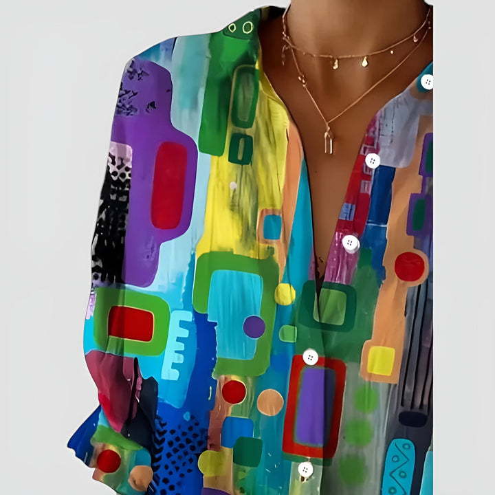 Edna™ Kunstnerisk Blomst Bluse