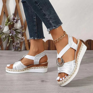 Runa | Metal Ring Wedge Espadrille Slippers