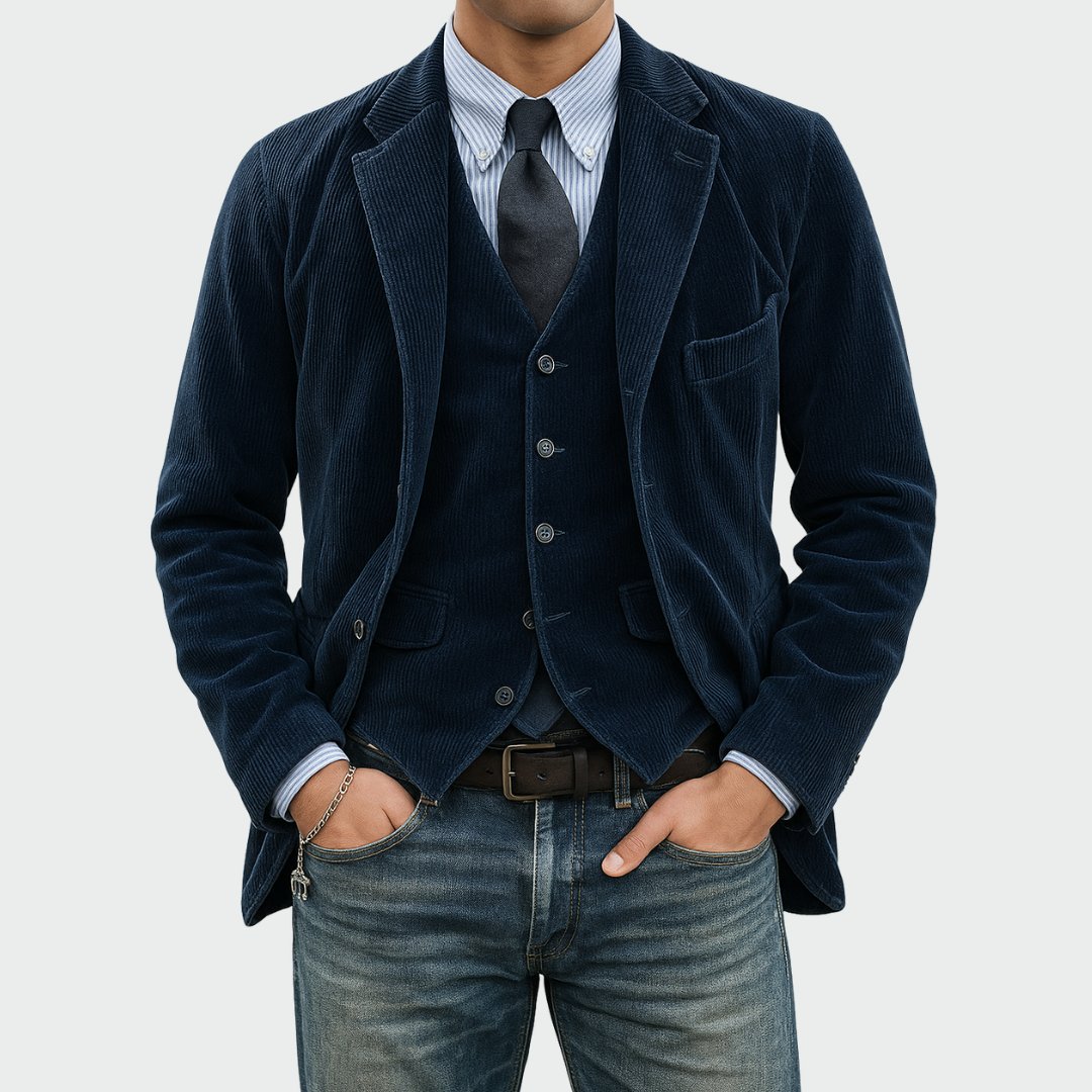 Tommy™ | 2-delt sett: Blazer og Vest i Fløyel