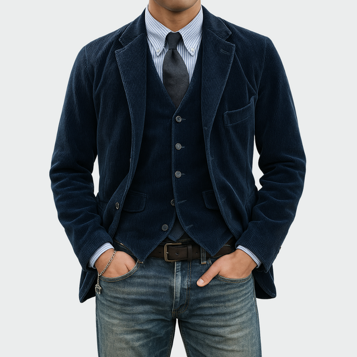 Tommy™ | 2-delt sett: Blazer og Vest i Fløyel