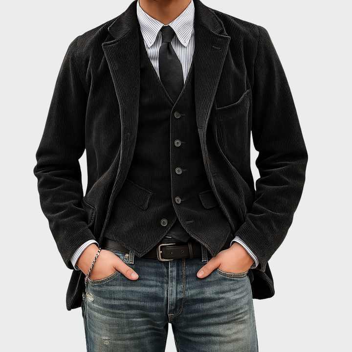 Tommy™ | 2-delt sett: Blazer og Vest i Fløyel