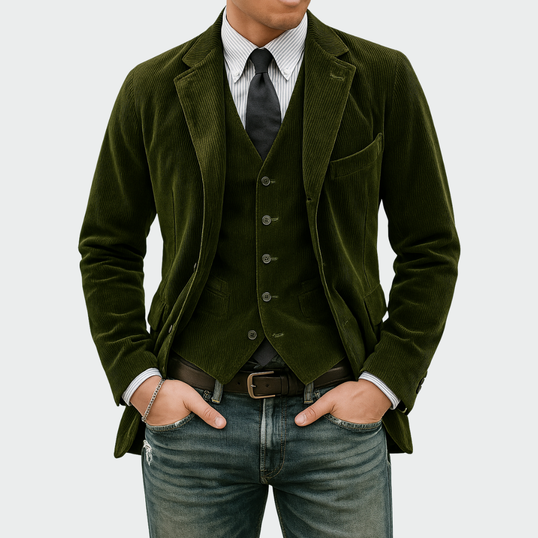 Tommy™ | 2-delt sett: Blazer og Vest i Fløyel