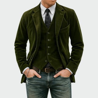 Tommy™ | 2-delt sett: Blazer og Vest i Fløyel