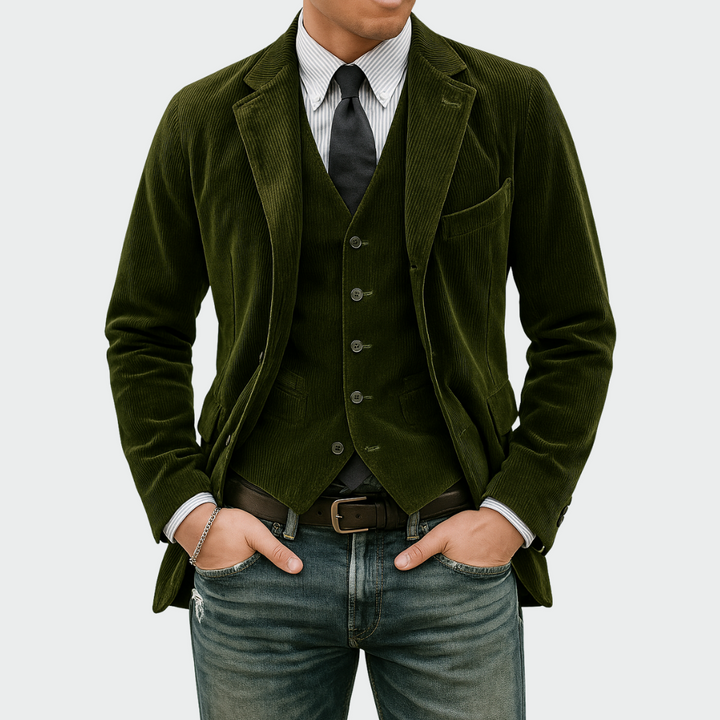 Tommy™ | 2-delt sett: Blazer og Vest i Fløyel