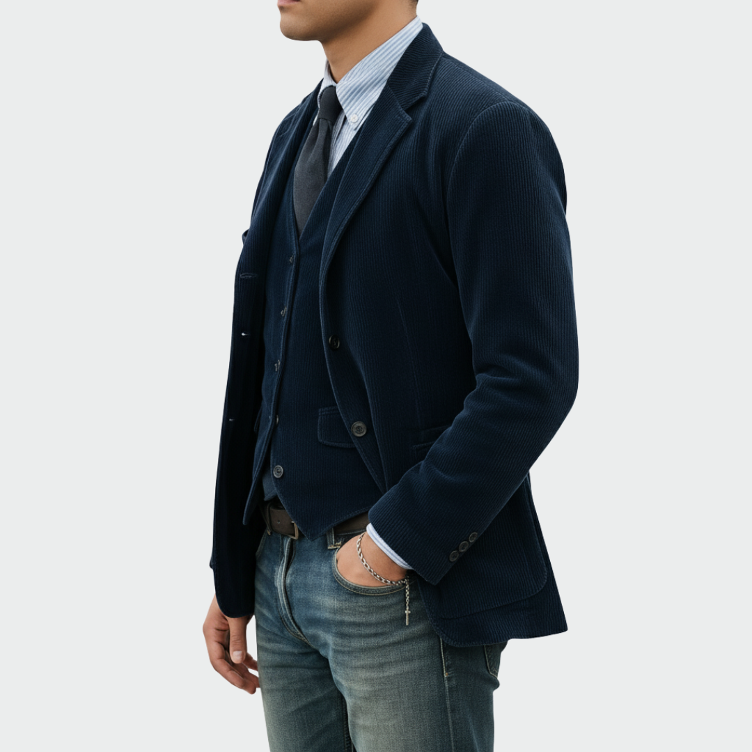 Tommy™ | 2-delt sett: Blazer og Vest i Fløyel