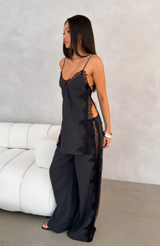Juodos Porceliano Naktinės Kelnės